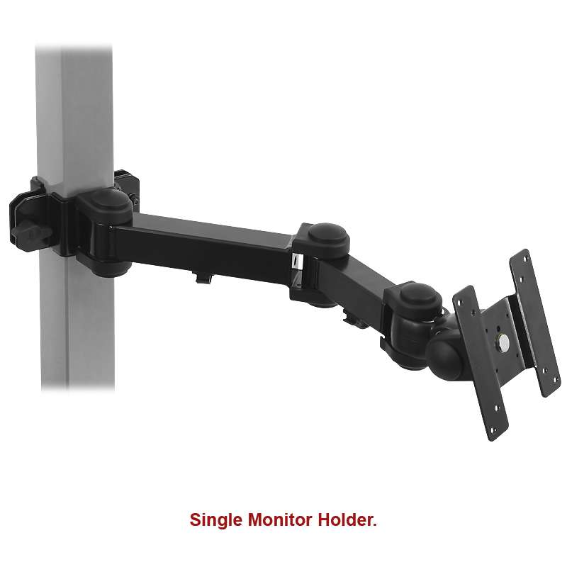 Adjustable LCD Flat Panel Monitor Holder with Articulating Arm for Chemical Resistant Benches, Grey